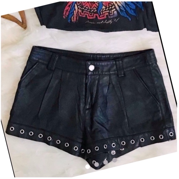 Urban Outfitter Black Leather Shorts